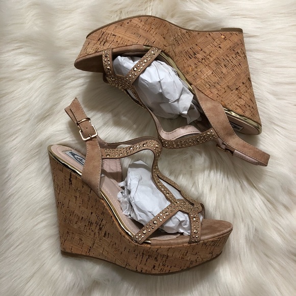 embellished wedge sandals